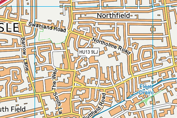 HU13 9LJ map - OS VectorMap District (Ordnance Survey)