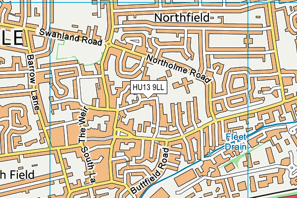 HU13 9LL map - OS VectorMap District (Ordnance Survey)