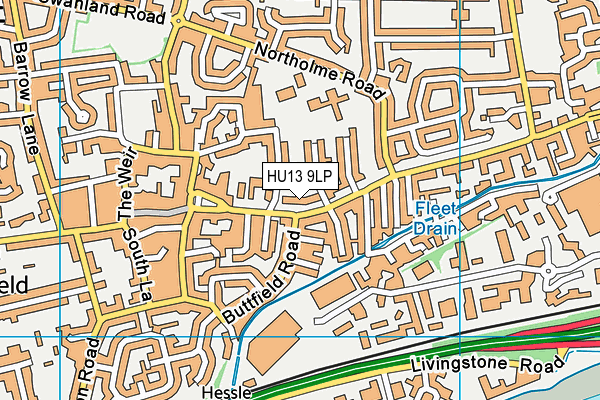 HU13 9LP map - OS VectorMap District (Ordnance Survey)