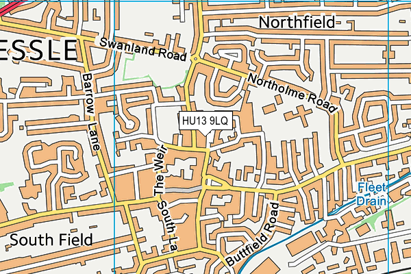 HU13 9LQ map - OS VectorMap District (Ordnance Survey)