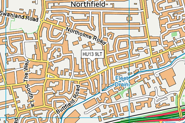 HU13 9LT map - OS VectorMap District (Ordnance Survey)