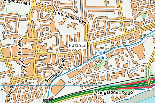 HU13 9LZ map - OS VectorMap District (Ordnance Survey)