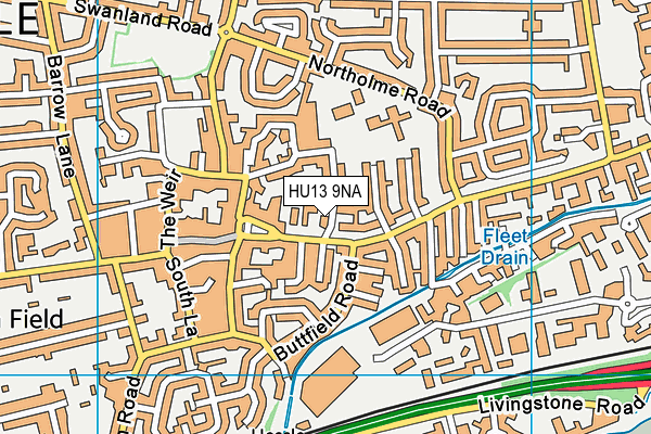HU13 9NA map - OS VectorMap District (Ordnance Survey)