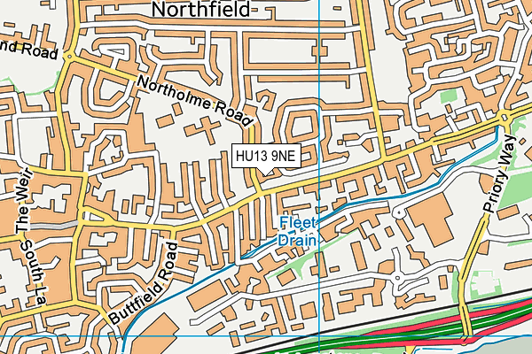 HU13 9NE map - OS VectorMap District (Ordnance Survey)