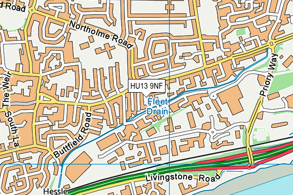 HU13 9NF map - OS VectorMap District (Ordnance Survey)