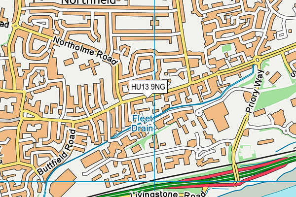 HU13 9NG map - OS VectorMap District (Ordnance Survey)