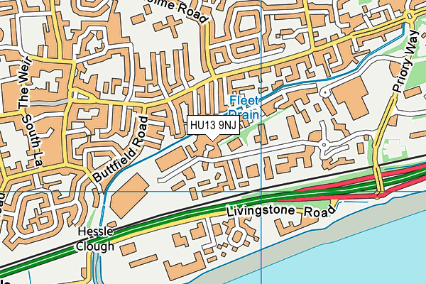 HU13 9NJ map - OS VectorMap District (Ordnance Survey)