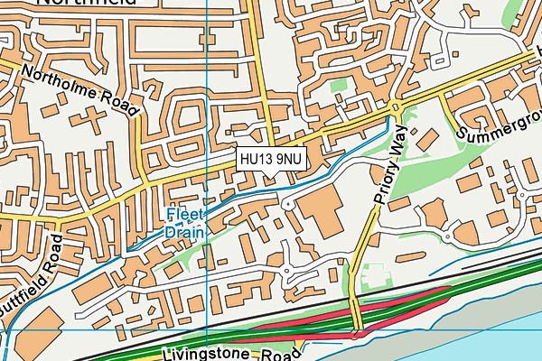 HU13 9NU map - OS VectorMap District (Ordnance Survey)