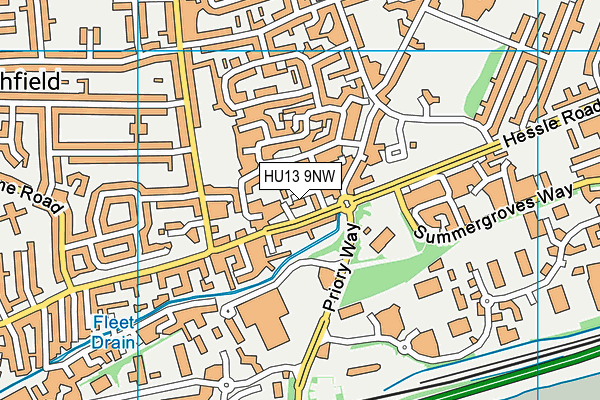 HU13 9NW map - OS VectorMap District (Ordnance Survey)