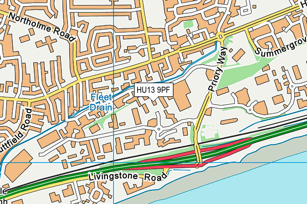 HU13 9PF map - OS VectorMap District (Ordnance Survey)