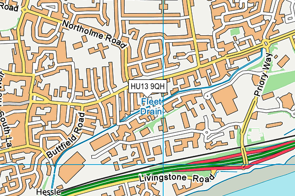 HU13 9QH map - OS VectorMap District (Ordnance Survey)