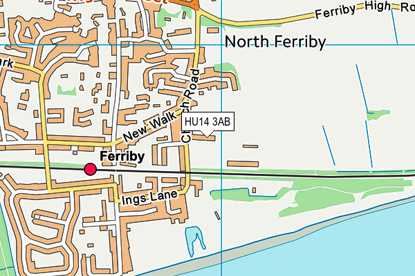 North Ferriby Playing Fields map (HU14 3AB) - OS VectorMap District (Ordnance Survey)