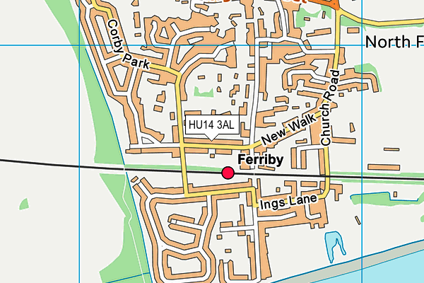 HU14 3AL map - OS VectorMap District (Ordnance Survey)