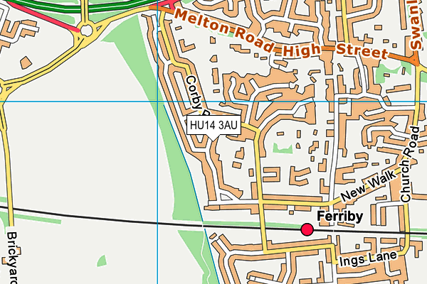HU14 3AU map - OS VectorMap District (Ordnance Survey)