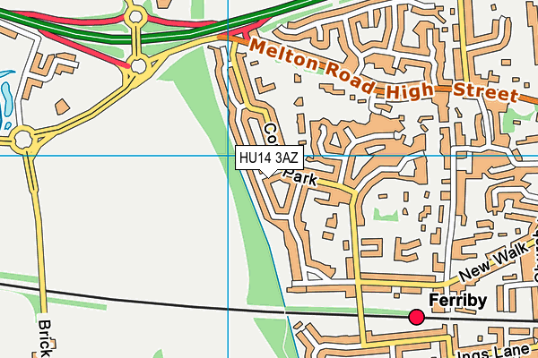 HU14 3AZ map - OS VectorMap District (Ordnance Survey)