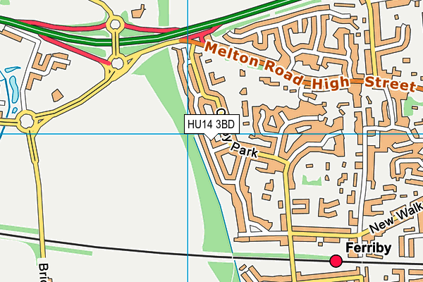 HU14 3BD map - OS VectorMap District (Ordnance Survey)