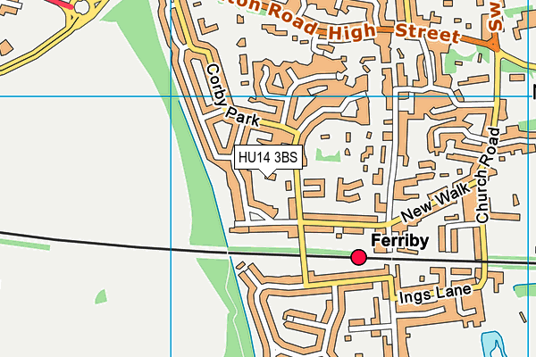 HU14 3BS map - OS VectorMap District (Ordnance Survey)