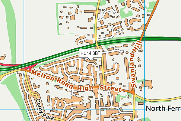 HU14 3BT map - OS VectorMap District (Ordnance Survey)