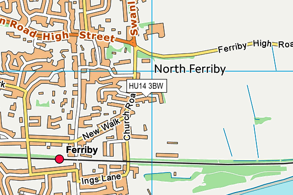 HU14 3BW map - OS VectorMap District (Ordnance Survey)