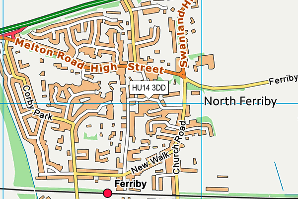 HU14 3DD map - OS VectorMap District (Ordnance Survey)
