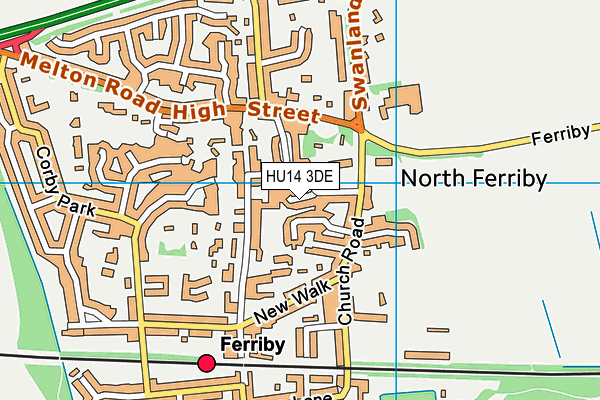 HU14 3DE map - OS VectorMap District (Ordnance Survey)
