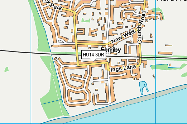 HU14 3DR map - OS VectorMap District (Ordnance Survey)