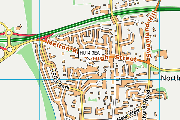 HU14 3EA map - OS VectorMap District (Ordnance Survey)
