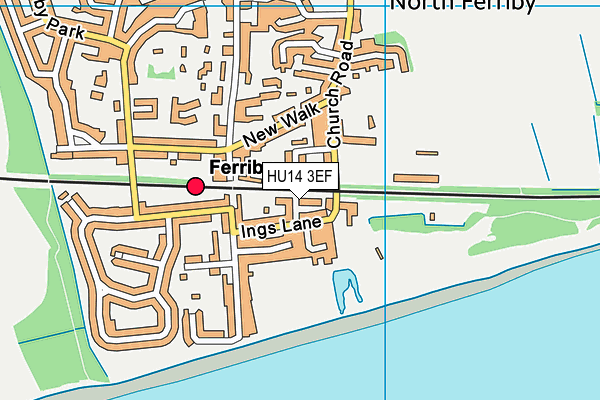 HU14 3EF map - OS VectorMap District (Ordnance Survey)