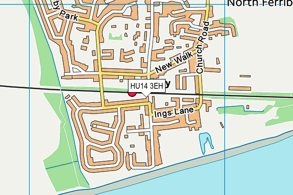HU14 3EH map - OS VectorMap District (Ordnance Survey)