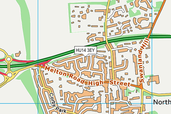 HU14 3EY map - OS VectorMap District (Ordnance Survey)