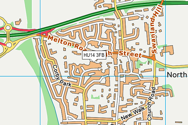 HU14 3FB map - OS VectorMap District (Ordnance Survey)