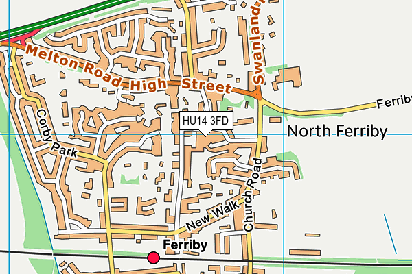 HU14 3FD map - OS VectorMap District (Ordnance Survey)