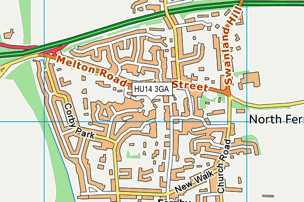 HU14 3GA map - OS VectorMap District (Ordnance Survey)