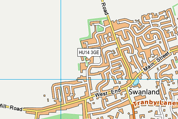 HU14 3GE map - OS VectorMap District (Ordnance Survey)