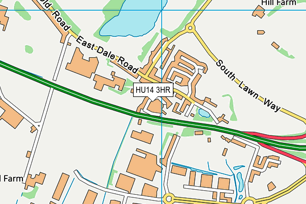 HU14 3HR map - OS VectorMap District (Ordnance Survey)