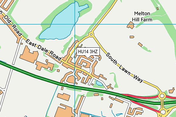 HU14 3HZ map - OS VectorMap District (Ordnance Survey)