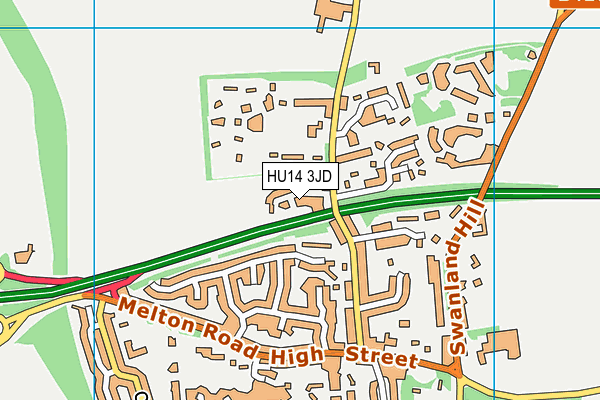HU14 3JD map - OS VectorMap District (Ordnance Survey)