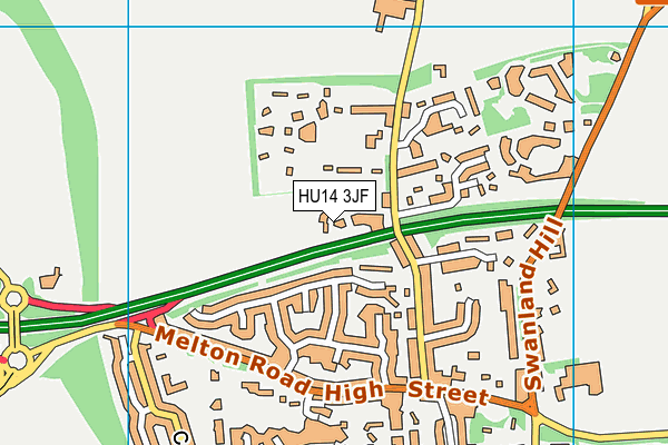 HU14 3JF map - OS VectorMap District (Ordnance Survey)