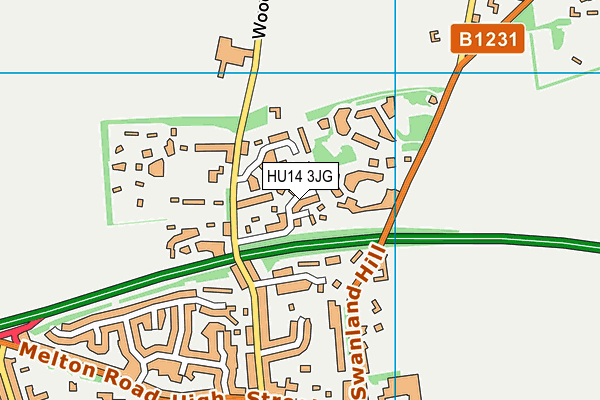 HU14 3JG map - OS VectorMap District (Ordnance Survey)