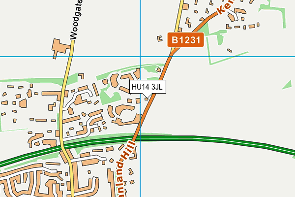HU14 3JL map - OS VectorMap District (Ordnance Survey)