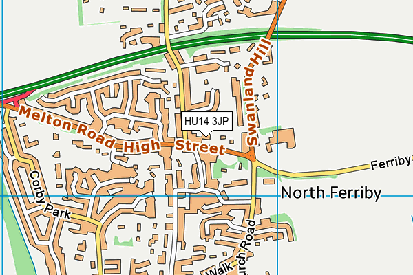 HU14 3JP map - OS VectorMap District (Ordnance Survey)