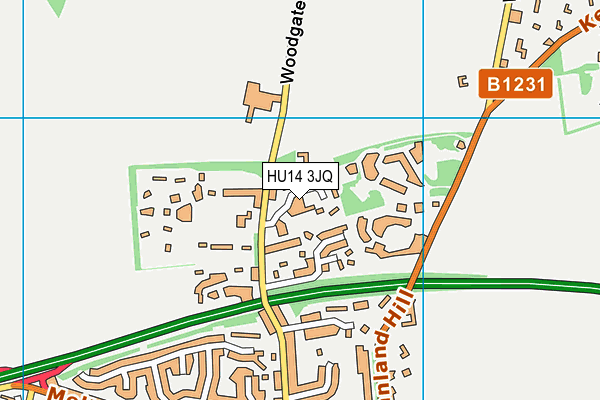 HU14 3JQ map - OS VectorMap District (Ordnance Survey)