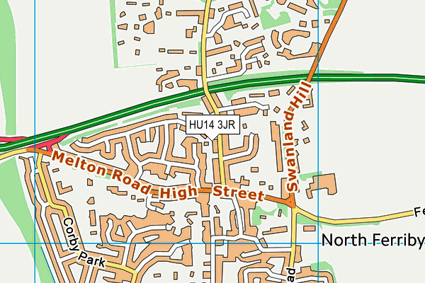 HU14 3JR map - OS VectorMap District (Ordnance Survey)