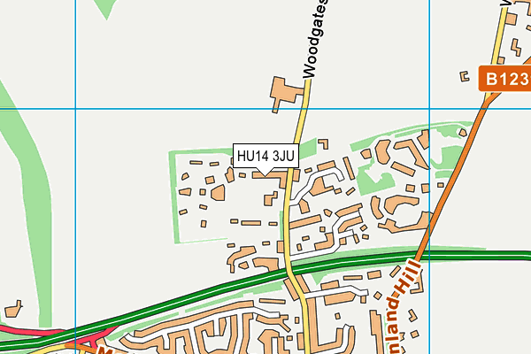 HU14 3JU map - OS VectorMap District (Ordnance Survey)