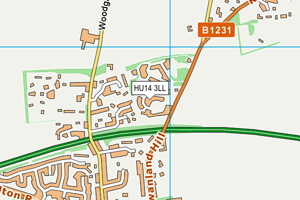 HU14 3LL map - OS VectorMap District (Ordnance Survey)