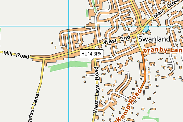 HU14 3PA map - OS VectorMap District (Ordnance Survey)