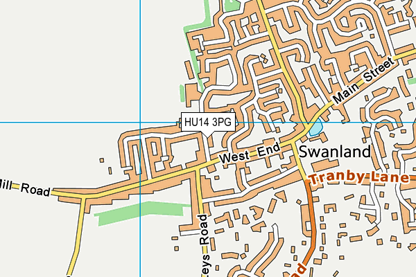 HU14 3PG map - OS VectorMap District (Ordnance Survey)