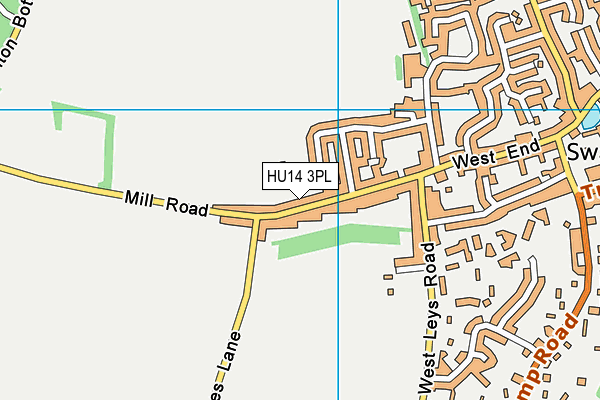 HU14 3PL map - OS VectorMap District (Ordnance Survey)