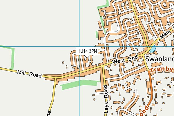 HU14 3PN map - OS VectorMap District (Ordnance Survey)