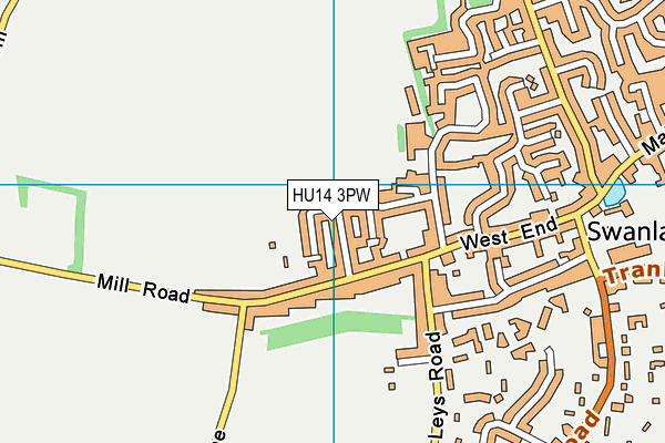HU14 3PW map - OS VectorMap District (Ordnance Survey)
